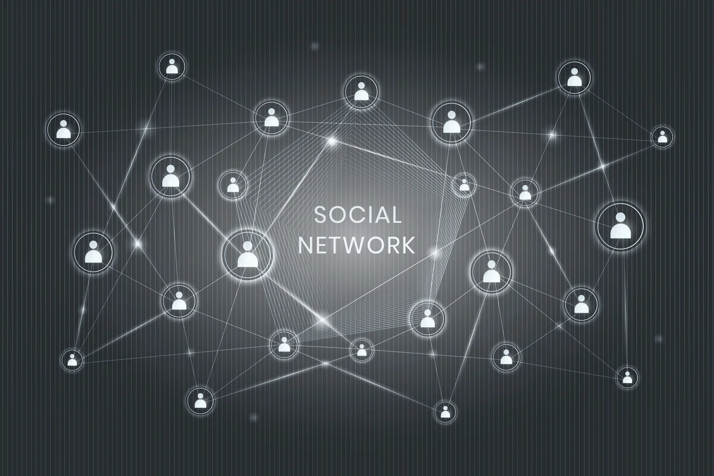 A network of people linked to each other, with no centre