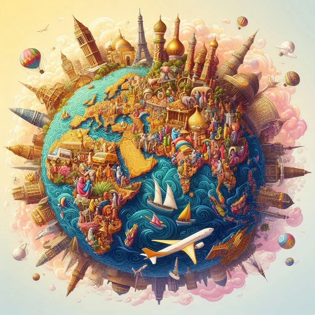 The world full of cities and colours
