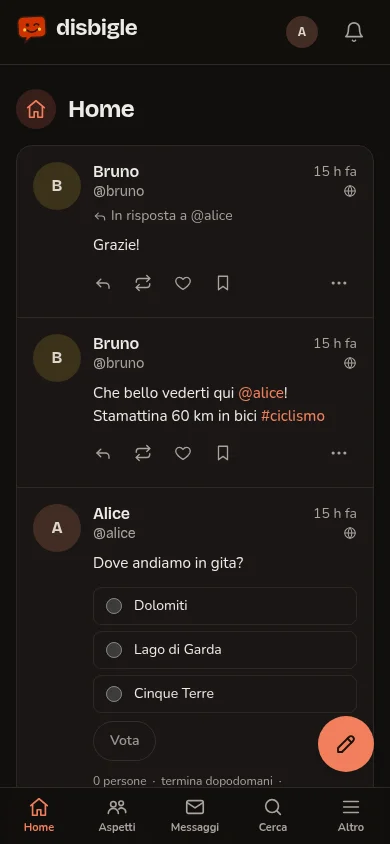 Disbigle on a phone, in dark mode
